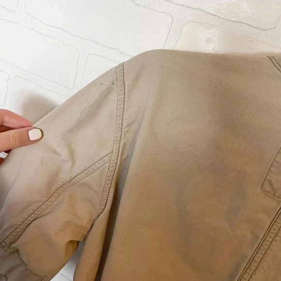 Gap Womens Cotton Collared Long Sleeve Full Zip Utility Jacket Coat Tan Small - Picture 7 of 10
